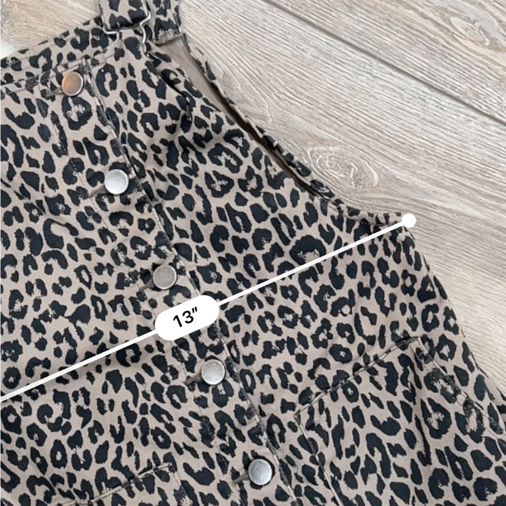 SO leopard print denim overall dress - Picture 3 of 4